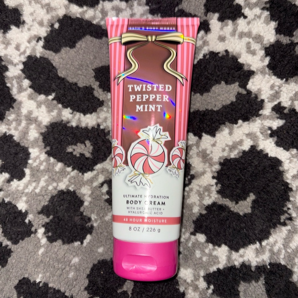 BBW Twisted Peppermint body cream.